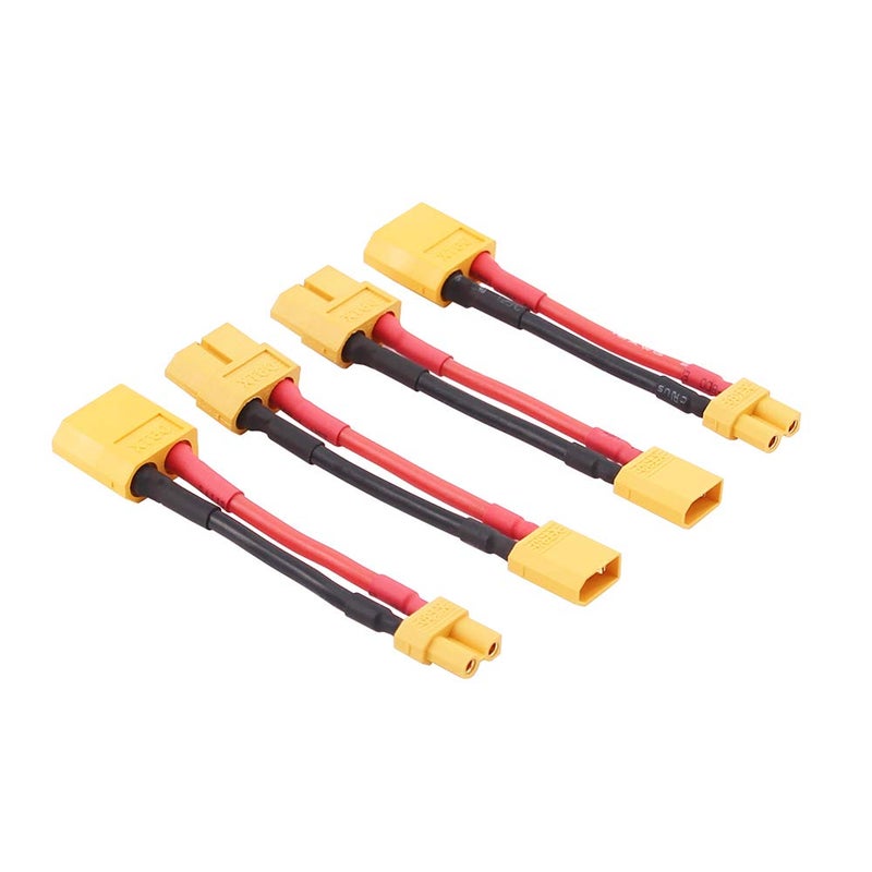 OliRC 4pcs XT30 XT-30 to XT60 XT-60 Male Female RC Connector Adapter with 16awg 5cm(C84-4) - Image 1